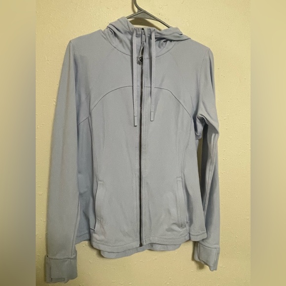 lululemon Hooded Defined Jacket Nulu Color in Pastel Blue size 12 - Picture 4 of 8